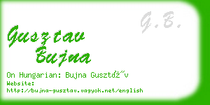 gusztav bujna business card